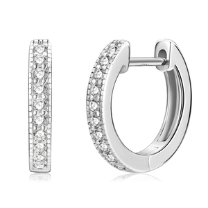 Pendientes de Aro con Moissanita de Corte Brillante de 0.2ct, Color D, Certificación GRA, VVS1, Engaste de Garra, Oro Laminado de 14K, Joyería de Moda para Uso Diario - Product Image 1