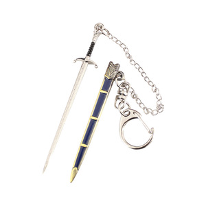 Mini spada portachiavi per ghiaccio e fuoco gioco in lega modello GTR20 metallo in lega <span class=keywords><strong>di</strong></span> zinco portachiavi con guaina per troni - Product Image 6