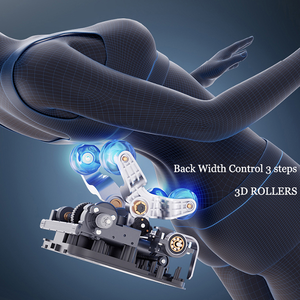 Fauteuil de massage Shiatsu moderne à gravité zéro, avec rail L, inclinable, airbag, haut-parleur, écran LCD, télécommande et commande vocale pour le dos - Product Image 2