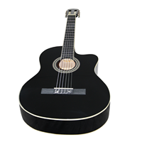 Guitare classique en contreplaqué de tilleul de haute qualité de 39 pouces avec reliure en ABS blanc