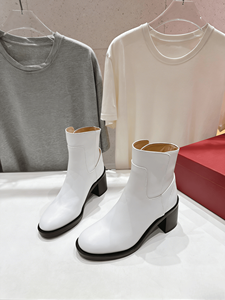 Botines de Tacón Cuadrado con Punta Redonda y Elástico en el Tobillo para Mujer, Uso Diario Informal y Estilo Urbano Valentinoing - Product Image 3