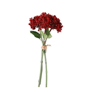 Fleur artificielle multicolore en forme de riz, fausse fleur de mums pointue avec feuilles vertes, pour décoration de maison, panier de mariage, vente en gros - Product Image 5