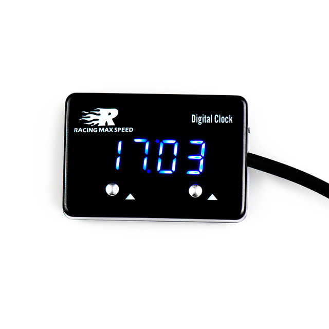 Universal High Quality Car and Motorcycle Instrument Digital Gauge Blue Oblong Display Digital Clock Gauge