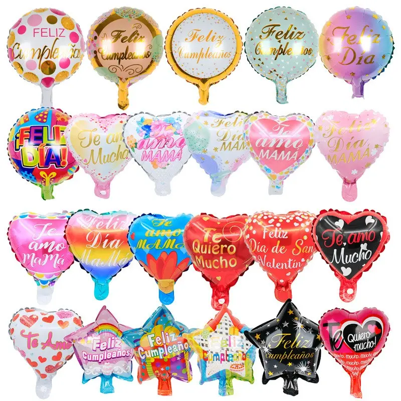 2024 nuevo 10 pulgadas español Feliz Día DE LA MADRE Día de San Valentín película de aluminio decoración de globos