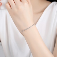 Bestie Koreanische Version S925 Silber Rhodium-Plattiert Trendiges Blumen-Ketten-Zirkon-Armband Geschenk für Studenten Hochzeitsfeier