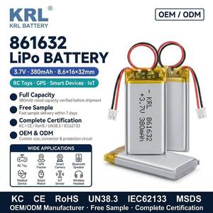 KRL 861632 380mAh 3.7V LiPo Pil FCC CE KC Sertifikalı IC Korumalı IoT Cihazı Akıllı Sensör RFID Modülü OEM Japonya - Product Image 1