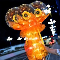 Ballons transparents en hélium pour mariage, anniversaire, Nouvel An, Saint-Valentin, ballons lumineux LED, bouquet de roses