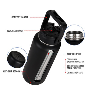 Tùy Chỉnh Đôi Tường Thép Không Gỉ Cách Điện Ngoài Trời Thể Thao Tập Thể Dục Yoga Hydro Jug Thể Thao Dưới Nước Chai Flask Xách Tay - Product Image 2