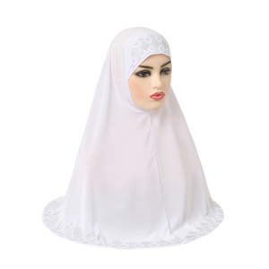 Venta caliente sólido dobladillo grande cristal <span class=keywords><strong>Sarima</strong></span> diamante sombrero malayo turbante Hijab Khimar musulmán señora instantánea monocromo velo bufanda Tudung - Product Image 6