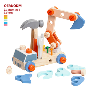 Camion de chantier en bois de qualité supérieure avec vis et écrous, outils inclus, pour l'éducation précoce STEM et le développement des compétences pratiques des enfants - Product Image 1