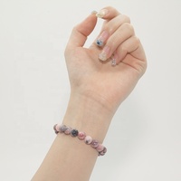 8mm Naturel Rose Zèbre Jaspe Pierres Précieuses Bijoux Stretch À La Mode Bracelet Semi-Précieux Pierres De Guérison Unisexe Perlé Bracelets