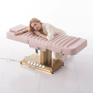 เตียงนวดไฟฟ้า Gold Base พร้อมไฟ LED สร้างบรรยากาศ สำหรับคลินิกเสริมความงามและสปา - Product Image 1