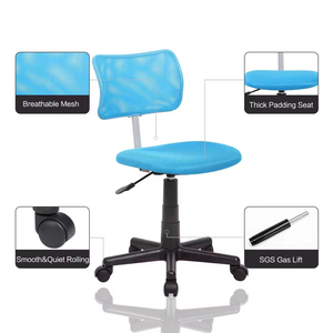 Vente en gros de chaise de travail sans bras au design moderne, dossier bas, chaise de bureau pivotante réglable en hauteur pour enfants, pleine maille, 270mm - Product Image 6
