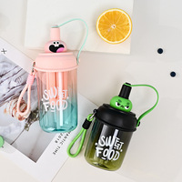 2025 nouveau gobelet en plastique jetable étanche grande capacité mâle et femelle étudiant fourre-tout tasse tasse de paille pour enfants pour le Camping