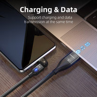 Laptop PD 60W 180 Grados 3A Cable USB de carga rápida para teléfonos tipo C y computadora 2 en 1 USB A + C Cable de transferencia de datos