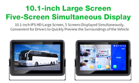 Moniteur de véhicule 10,1 pouces à écran tactile 5CH AI MDVR 4G WiFi GPS ADAS DMS BSD pour la détection d'angle mort, idéal pour la surveillance des flottes de camions et d'autobus