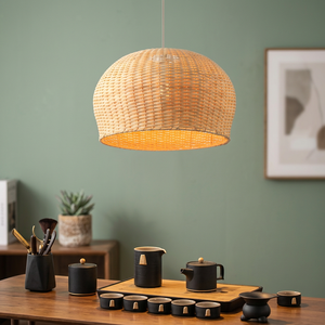 Natural Hand Woven Wicker Rattan Bamboo Modern Custom Design Pendant <b>Lamp</b> Shades Light Covers Wholesale - Product Image 1