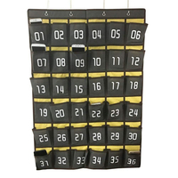 Gráfico de bolsillos numerados para el aula, soporte para teléfonos móviles, organizador colgante para puerta de pared (30 bolsillos)