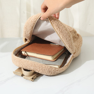 Teenager Mädchen Plüsch niedlichen weichen Teddy Schul rucksack Gürtel tasche Mode Sporttasche Frauen Sherpa Rucksäcke - Product Image 5