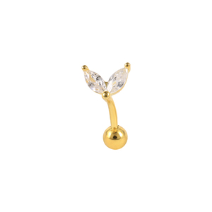 ROXI Pendientes de Cartílago con Zirconia en Forma de Rombo, Oro de 18k y Plata de Ley 925 para Mujer - Product Image 1