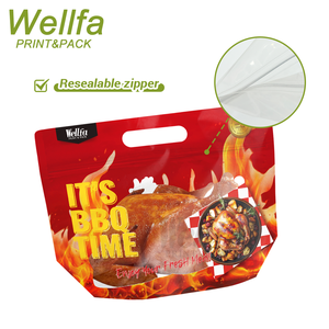 Oem <span class=keywords><strong>Food</strong></span> Grade Aluminiumfolie Rotisserie Kip Verpakking Magnetron Hot Anti-Fog Zakje Met Rits Handvat Geroosterde Kip Zak - Product Image 3