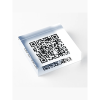 Support acrylique personnalisé personnalisé pour code QR, bloc transparent, porte-affiche pour bureau, magasin, studio