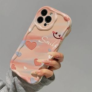 Coque de téléphone portable en silicone TPU avec motif de cœur rose sucré et bord ondulé pour <span class=keywords><strong>Iphone</strong></span> X Xr Xs Max <span class=keywords><strong>11</strong></span> <span class=keywords><strong>12</strong></span> 13 14 15 16 17 - Product Image 2