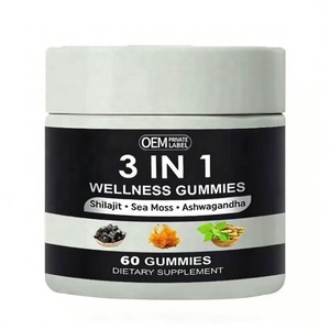 Gomitas de Shilajit con Ashwagandha y Musgo Marino, Suplemento de Extracto Herbal Natural de Marca Privada OEM - Product Image 1