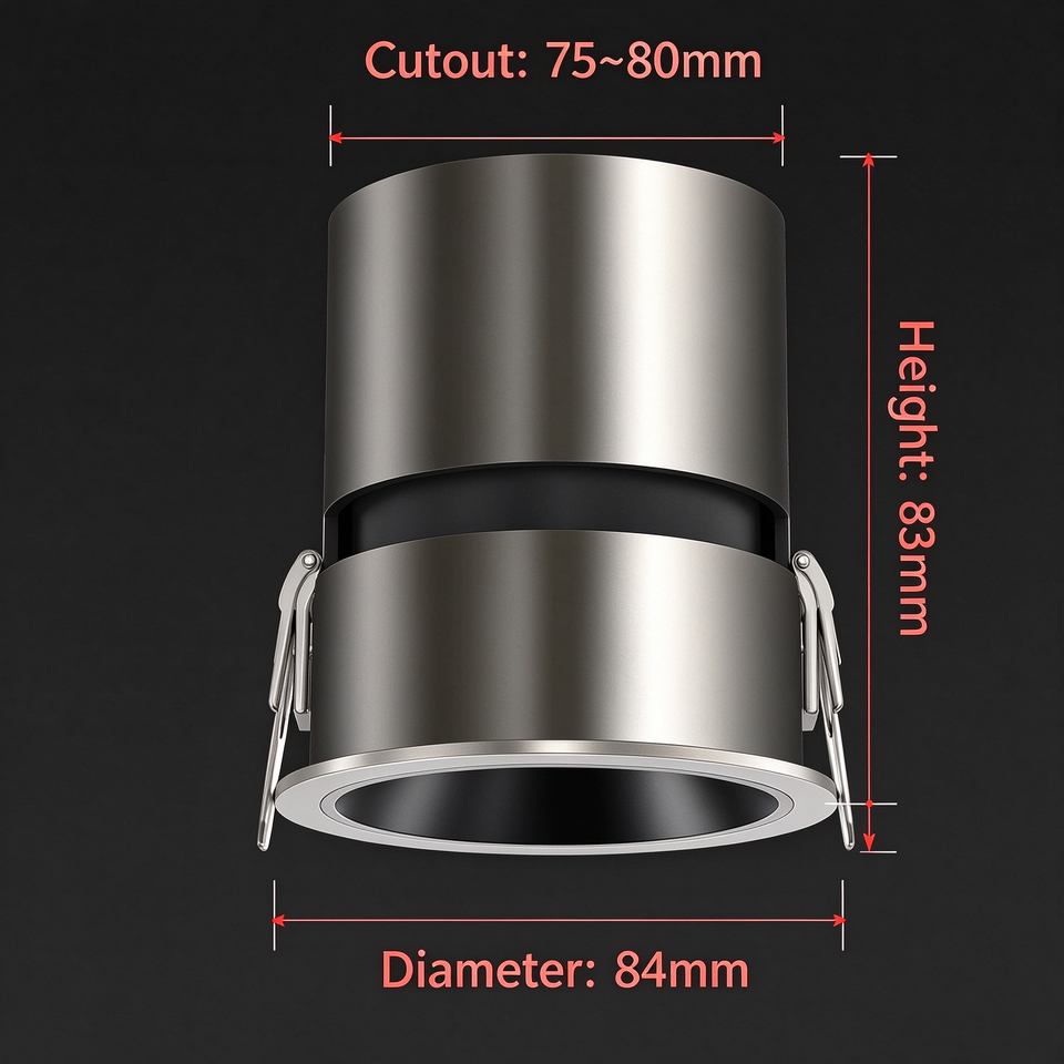 Recessed LED Spotlight, Bauhaus Stainless Steel Deep Cup Anti-glare ...