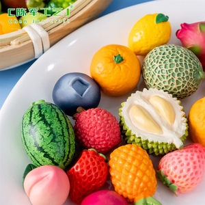 Miniatures de fruits artificiels (pastèque, durian) pour micro-paysages, accessoires décoratifs DIY en résine, petits ornements, sachet surprise mignon - Product Image 3