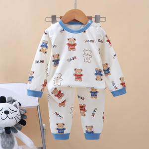 Otoño Invierno conjunto íntimo para niños niñas pijamas de algodón puro pantalones largos patrón de dibujos animados ropa de casa para bebé Envío Directo - Product Image 4