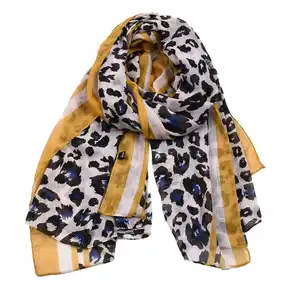 Оптовая продажа Новый стиль Модные Лидер продаж Атлас печати пончо Леопард для женщин шарф тонкий