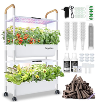 Système de culture hydroponique d'intérieur 54 bacs pour herbes et légumes/fruits, sur pied, alimenté par batterie