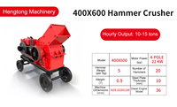 Concasseur à marteaux mobile Hengtong 400*600 le plus vendu avec moteur AC, capacité max. 15t/h pour la fabrication de sable et l'extraction d'or