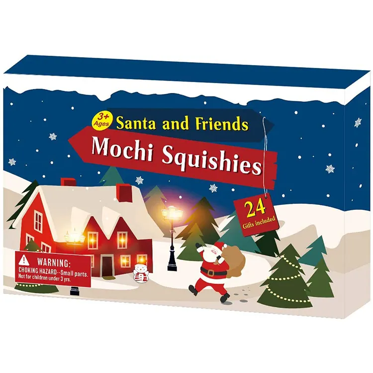 2021 Advents kalender Box Mochi 24 Stück Zappeln Squeeze Spielzeug Set Countdown Weihnachts geschenk für Kinder