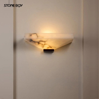 Lampe murale en albâtre naturel de style italien de luxe pour salon/chambre/hôtels