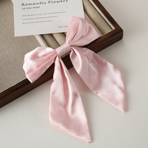 SongMay Nouveau Design Pinces à <span class=keywords><strong>cheveux</strong></span> en satin <span class=keywords><strong>soyeux</strong></span> avec nœud à longue queue pour filles et femmes Grandes épingles à <span class=keywords><strong>cheveux</strong></span> solides - Product Image 5
