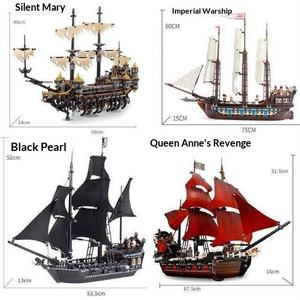Modèle de bateau <span class=keywords><strong>pirate</strong></span> des Caraïbes en perles noires, jouet de construction en plastique, bateau à voile, blocs de construction, ensemble de briques pour cadeau de Nouvel An, âge 14+ - Product Image 4