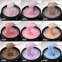 Gel de construction pour ongles en gel dur français en gros, sans chaleur, auto-nivelant, étiquette personnalisée, écologique, sans HEMA, sans TPO
