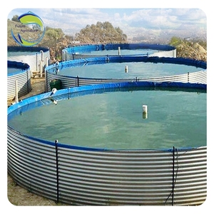Above Ground Round Pond Pool With Frame - 1350L Koi Fish Pond, PVC Canvas Tank For Garden, Irrigation, Outdoor Use