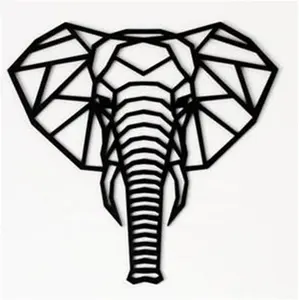 Laser Cut Geometric Elephant Head <strong>Metal</strong> <strong>Wall</strong> Art <strong>Metal</strong> <strong>Wall</strong> <strong>Decoration</strong> <strong>for</strong> Home Office <strong>Living</strong> <strong>Room</strong> Bedroom - Product Image 1