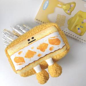 LABON Sac à crayons à fermeture éclair en peluche pour <span class=keywords><strong>sandwich</strong></span> Sac à crayons créatif à impression de dessins animés - Product Image 5