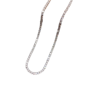 Collier en or 14 carats avec diamant rond taille brillant, style classique, unisexe, à porter au quotidien, cadeau de mariage, de fiançailles ou d'anniversaire - Product Image 1