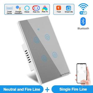 YuHe Group Touch Wall Switch 2-Gang Tempered Glass <b>Wi</b>-<b>Fi</b> Bluetooth Smart Life App Control Modern Design - Product Image 4