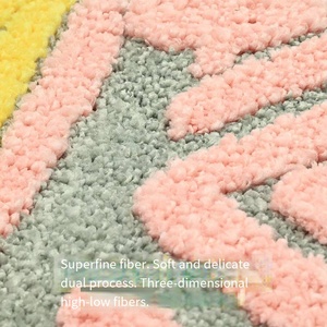 <span class=keywords><strong>Tapis</strong></span> de bain en chenille amusant à motif de dessin animé, en polyester pelucheux avec support TPR, écologique, épais, absorbant et antidérapant pour la maison, la salle de bain et les enfants - Product Image 6
