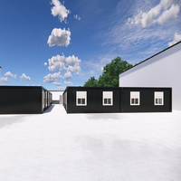 Maison conteneur préfabriquée de 40 pieds facile à assembler maison préfabriquée en paquet plat avec dessin pour le Nigeria Afrique du Sud