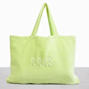 Terry Scrunch Handle Bag Personalized Women Tote bag And Handbags 2022 Zipper Terry Cloth Bag