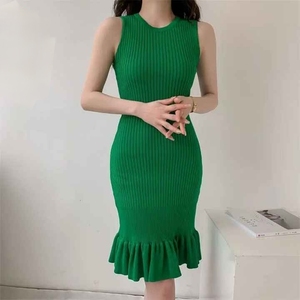 <span class=keywords><strong>Vestidos</strong></span> Sencillos de Suéter Elegante Vestido <span class=keywords><strong>Tubo</strong></span> de Corte Ajustado Vestido Midi - Product Image 3