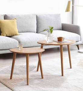 Table basse ronde en bois naturel de style minimaliste américain <span class=keywords><strong>vintage</strong></span> pour salon, meubles de maison - Product Image 1