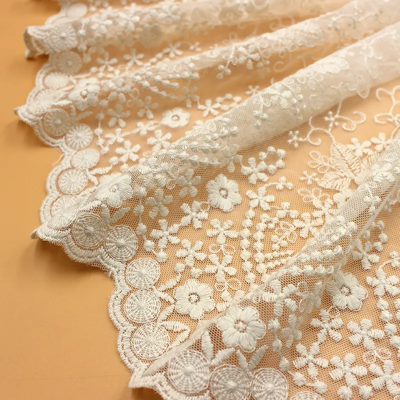 Wholesale Trimming embroidered lace fabric Clothing accessories Cotton Lace